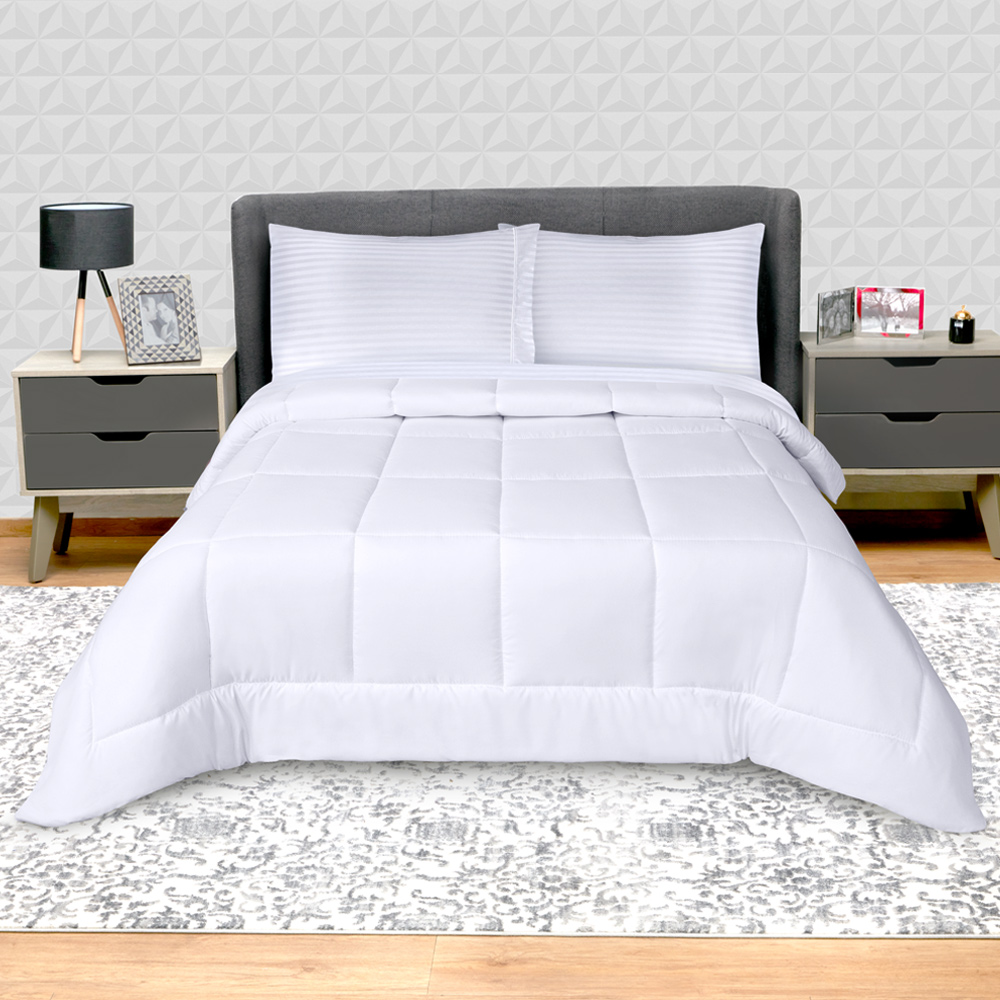 Foto 3 pulgar | Edredón con Juego de Sábanas Elefantito Hogar Duvet color Blanco Matrimonial