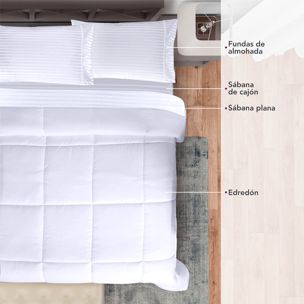 Foto 6 pulgar | Edredón con Juego de Sábanas Elefantito Hogar Duvet color Blanco Matrimonial
