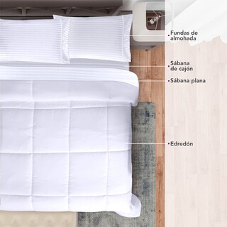 Foto 5 | Edredón con Juego de Sábanas Elefantito Hogar Duvet color Blanco Matrimonial