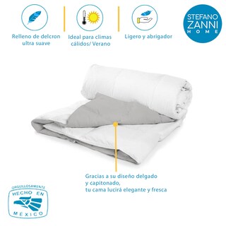 Foto 5 | Edredón Stefano Zanni Home Ultra Fresh Individual Gris/Blanco