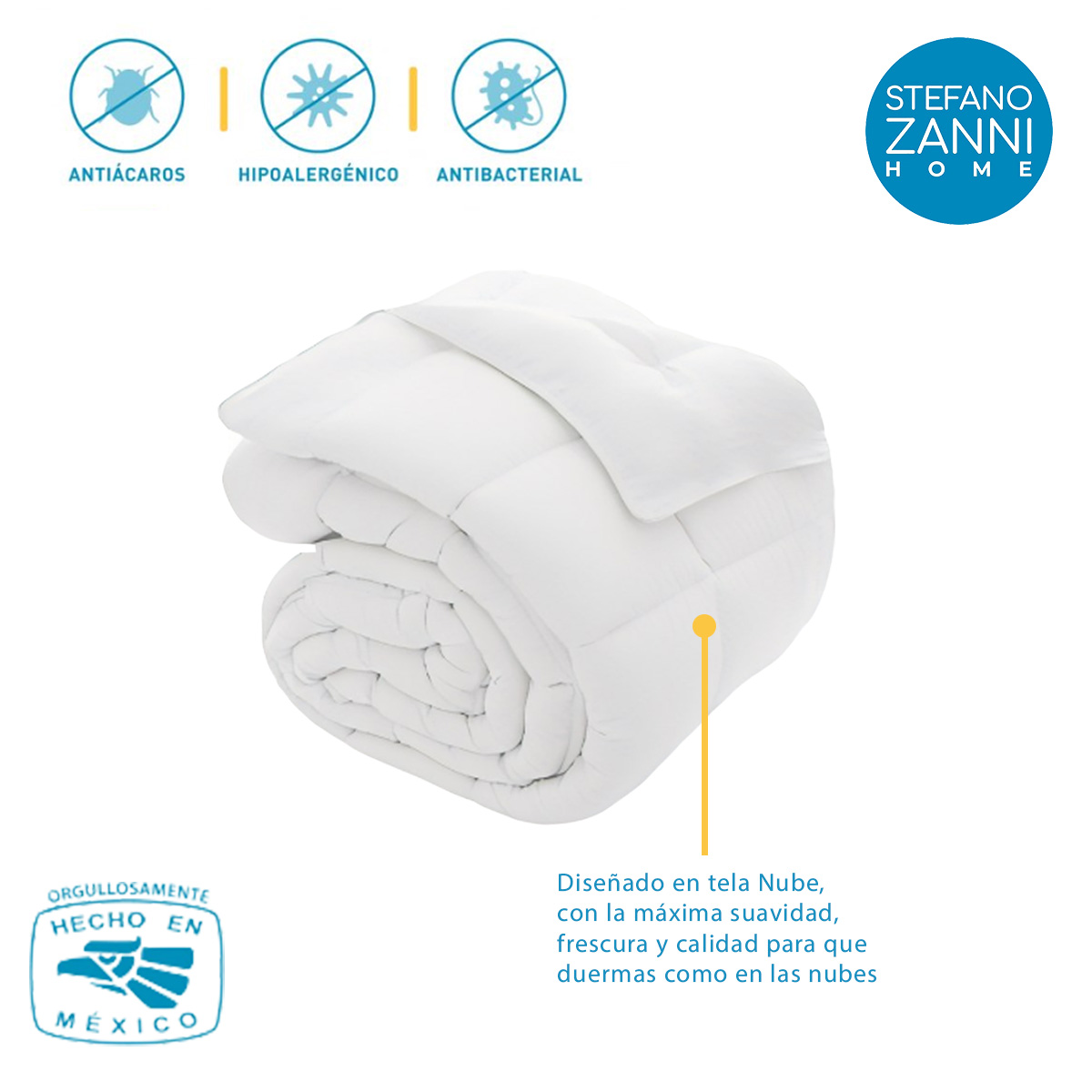 Foto 4 pulgar | Edredón Stefano Zanni Home color Blanco Individual