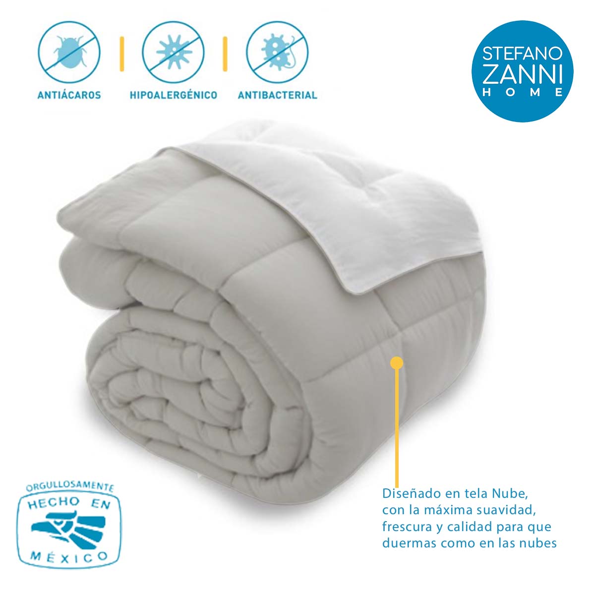 Foto 4 pulgar | Edredón Reversible Stefano Zanni Home color Gris Individual