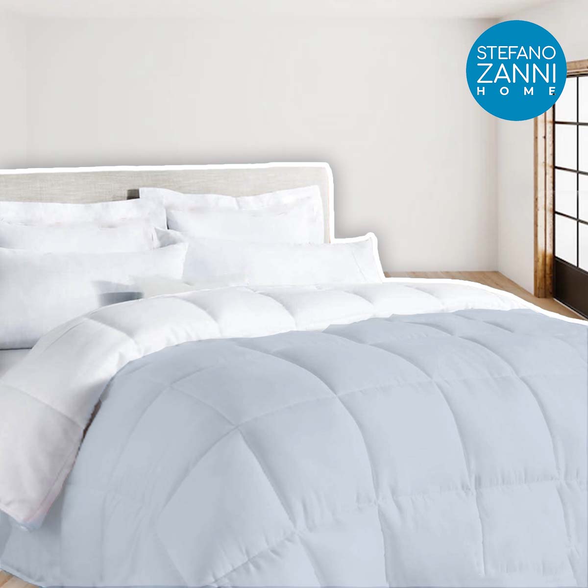 Foto 2 | Edredón Acolchado Reversible Stefano Zanni Home Individual Azul/Blanco