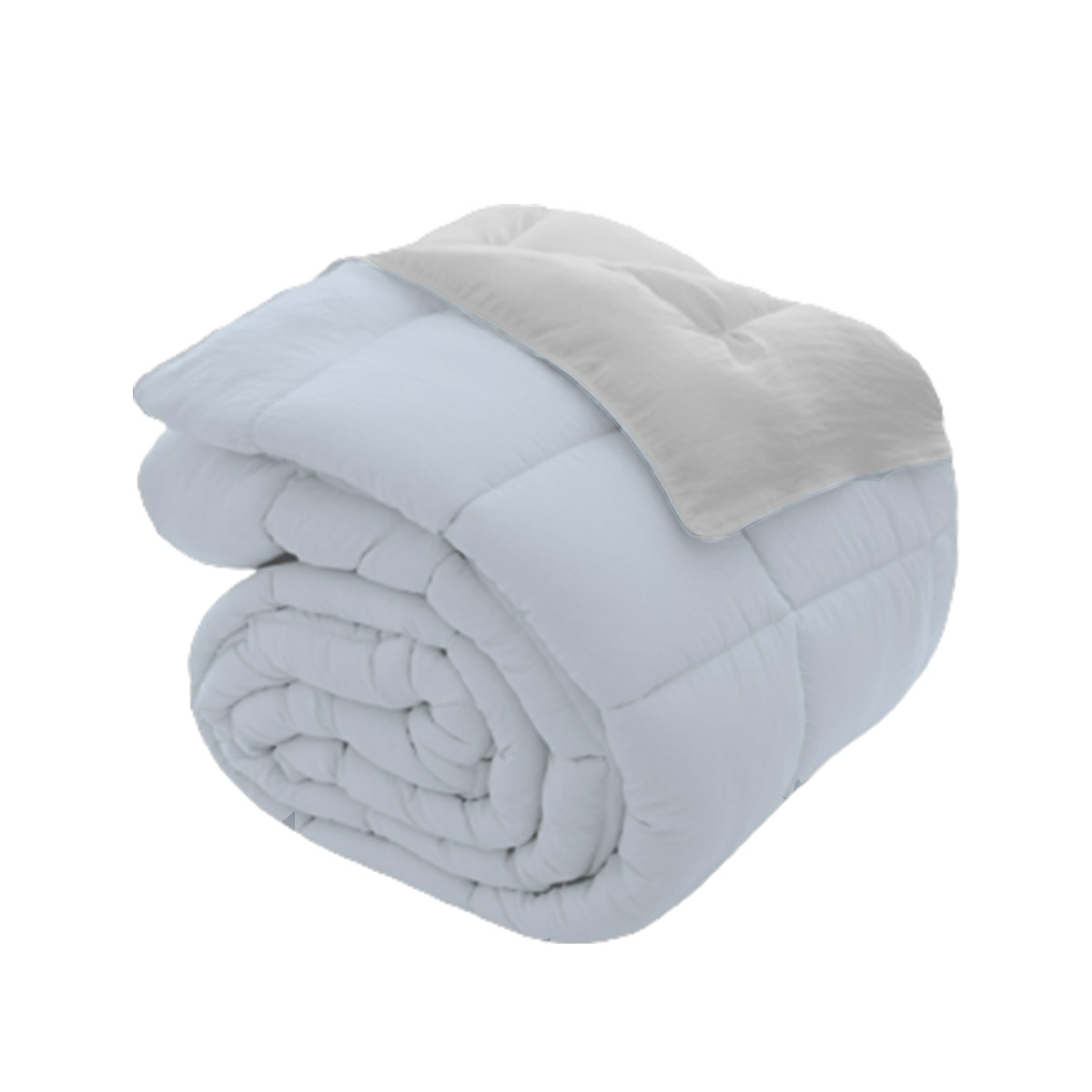 Edredón Acolchado Reversible Stefano Zanni Home Matrimonial-Queen Size Azul/Gris