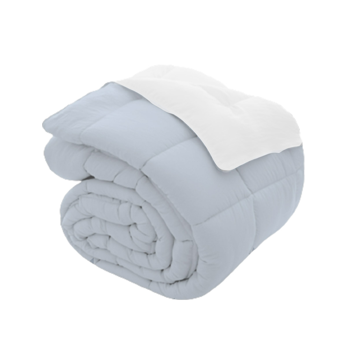 Edredón Acolchado Reversible Stefano Zanni Home Matrimonial-Queen Size Azul/Blanco
