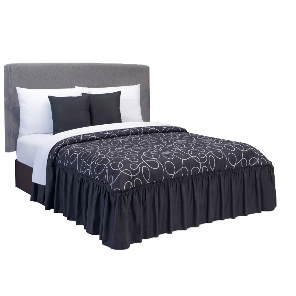 Edredón con Cojines Decorativos Elefantito Hogar Negro 3 Piezas