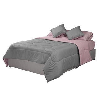 Foto 2 | Set De Edredón Dicasa Couzy Lila Y Gris + Sábanas Royal Color Rosa Queen Size+ 2 Almohadas Royal Twin