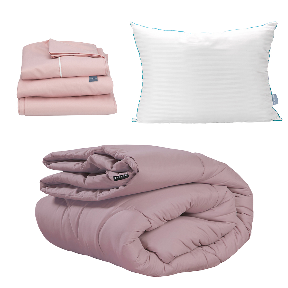 Edredón Dicasa Homy Lila + Sábanas Royal + Almohada Royal Individual
