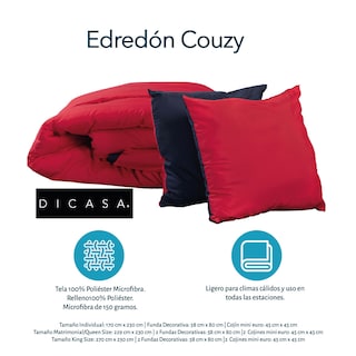 Foto 4 | Set De Edredón Dicasa Couzy Rojo y Azul + Sábanas Royal Queen Size