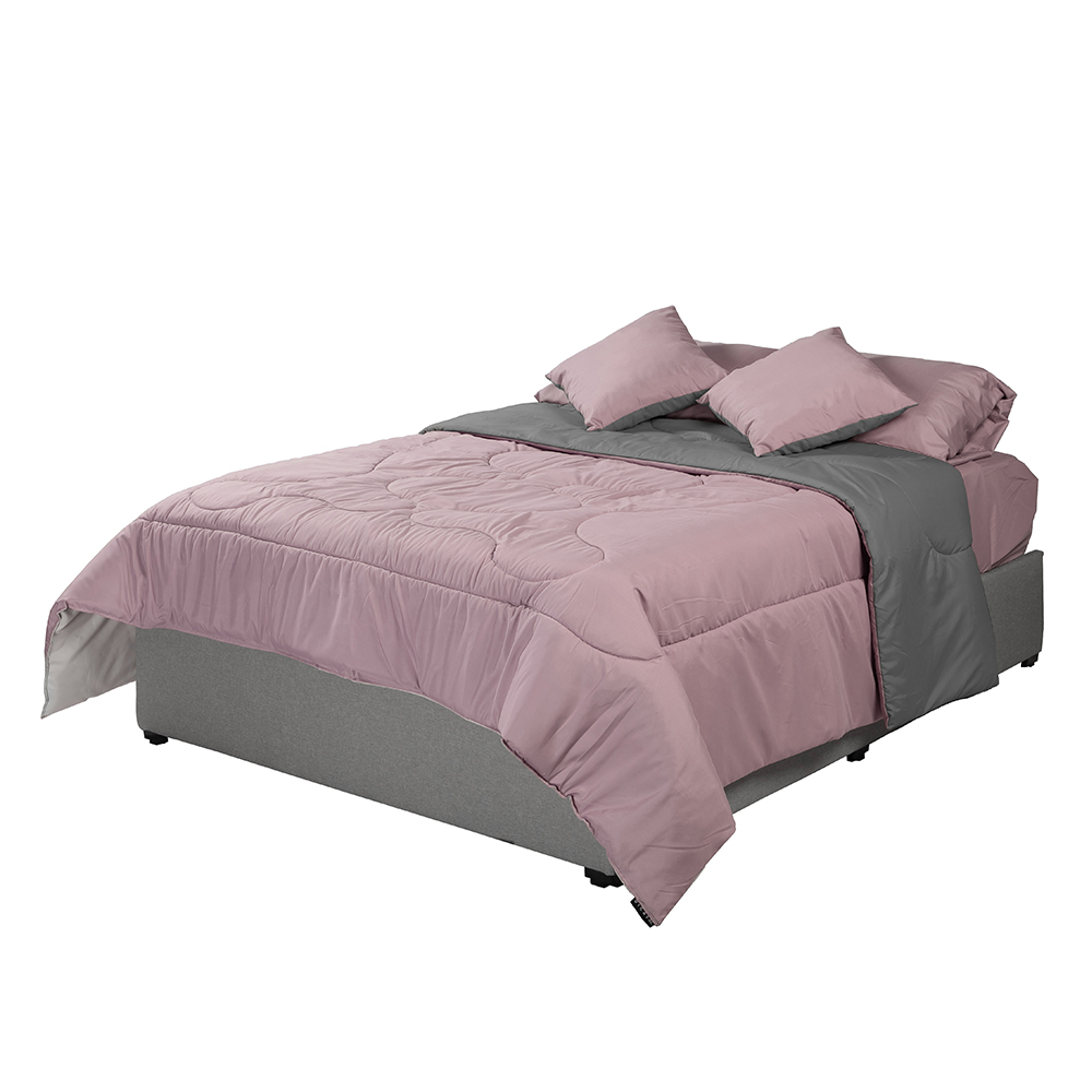Foto 4 pulgar | Set De Edredón Dicasa Couzy Lila Y Gris + Sábanas Royal + Almohada Royal Individual