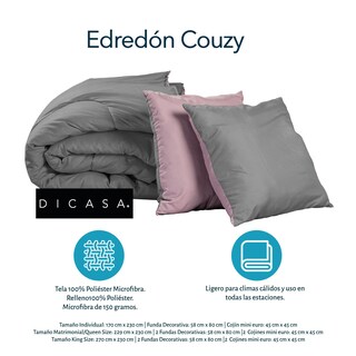 Foto 4 | Set De Edredón Dicasa Couzy Lila Y Gris + Sábanas Royal + Almohada Royal Individual