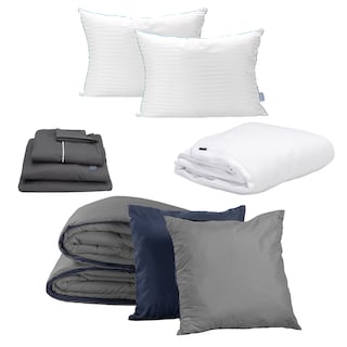 Foto 1 | Set De Edredón Dicasa Couzy Azul Marino-Gris + Sábanas Royal + Protector Spring Air + 2 Almohadas Royal Twin King Size