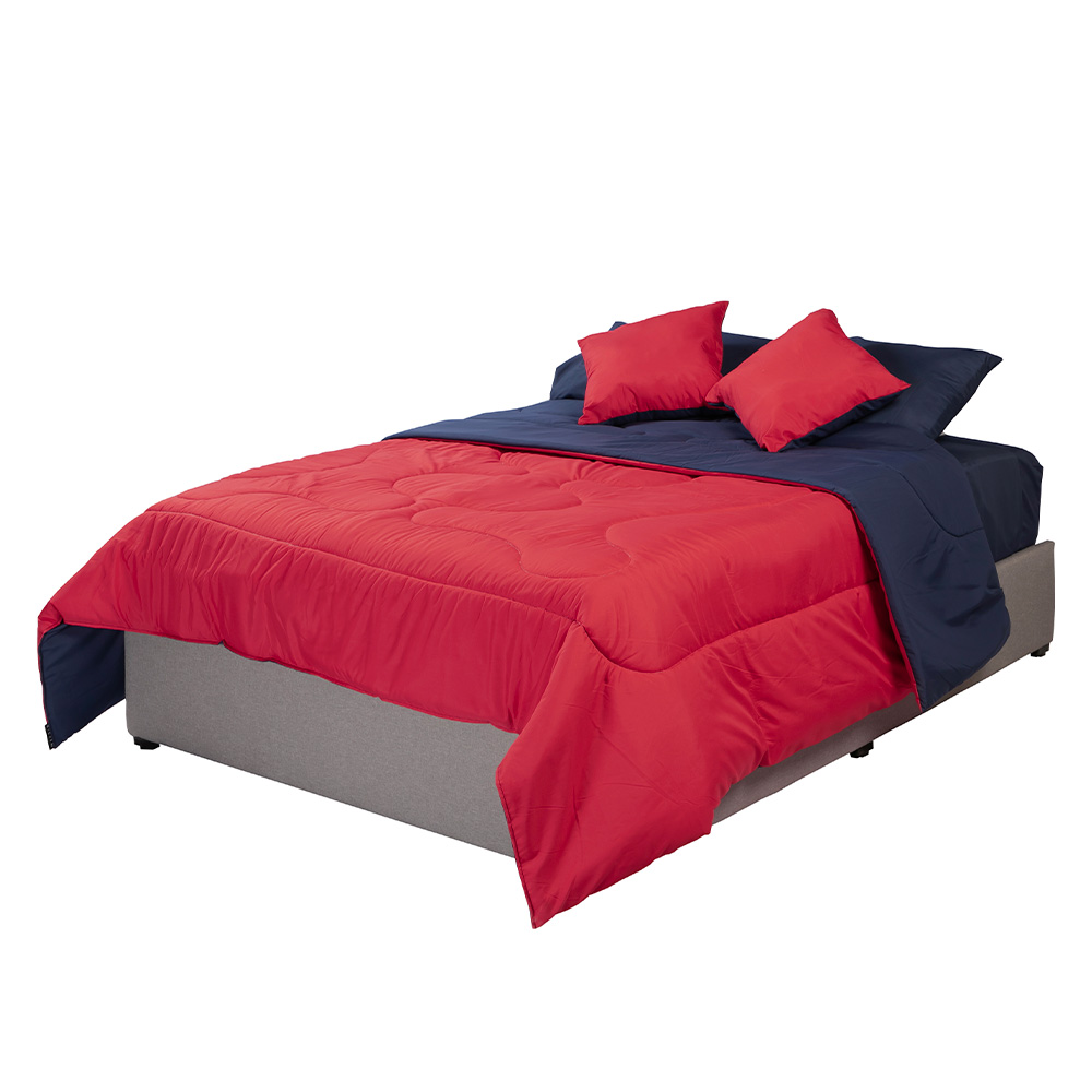 Foto 2 | Set De Edredón Dicasa Couzy Rojo Y Azul + Sábanas Royal + Protector Cloud + 2 Almohadas Royal Twin King Size