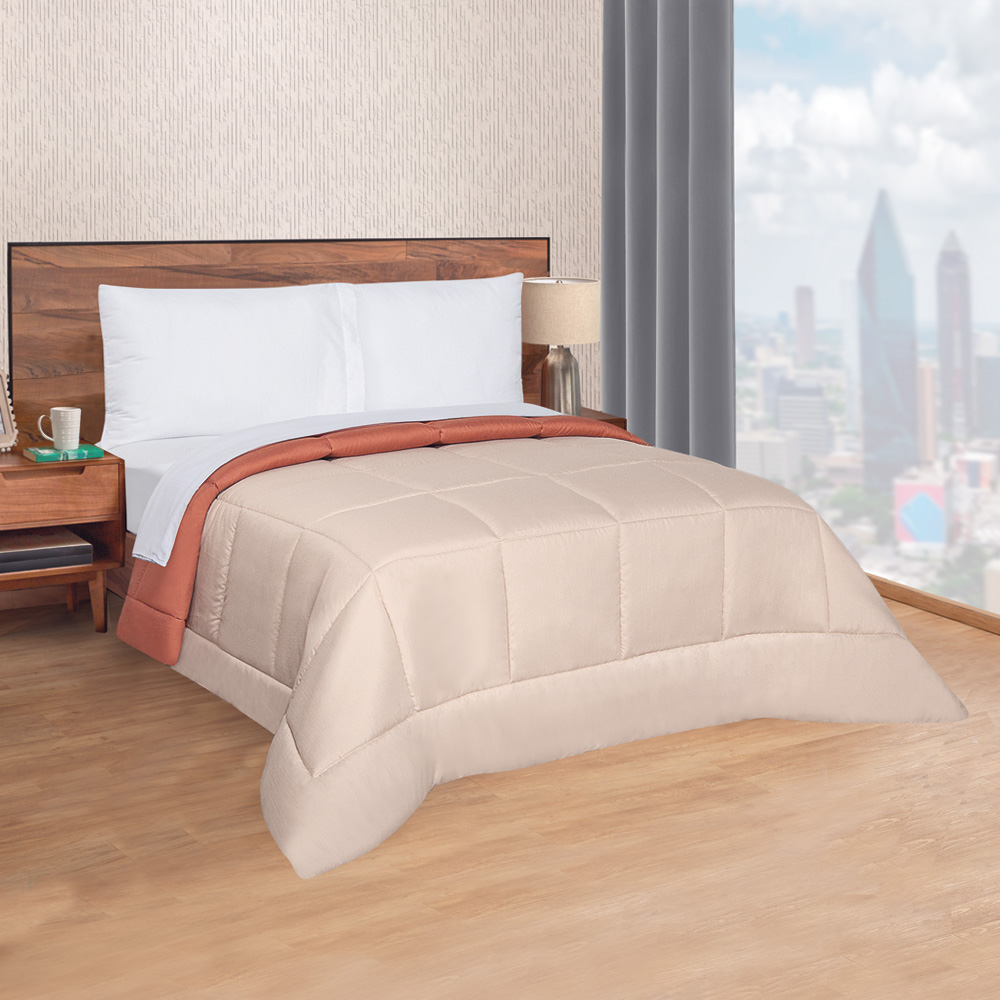 Foto 4 pulgar | Edredón Elefantito Hogar Duvet Naranja Matrimonial Doble Vista