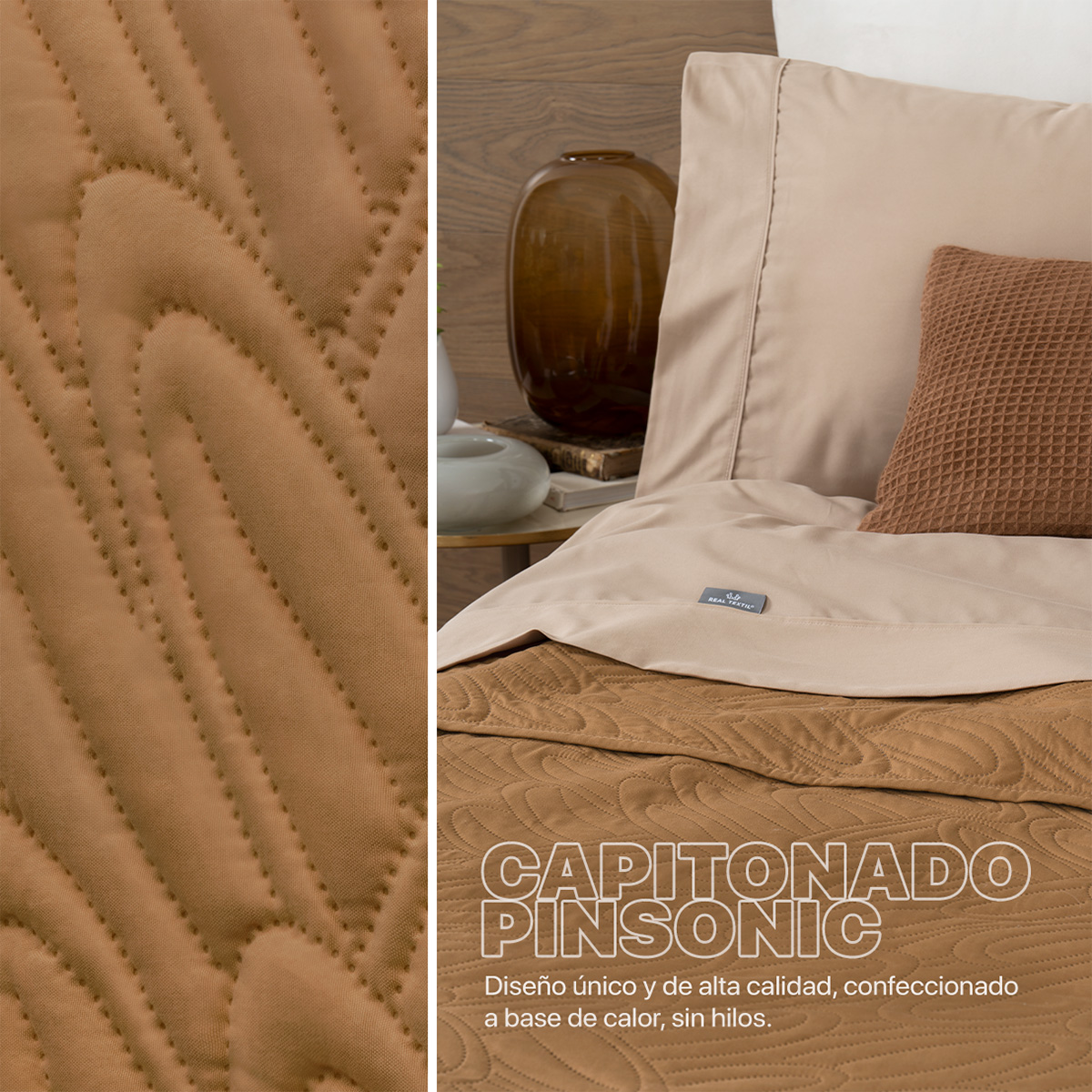 Foto 3 pulgar | Edredón Colcha Ligero Real Textil Ocre - 1 Pieza Matrimonial