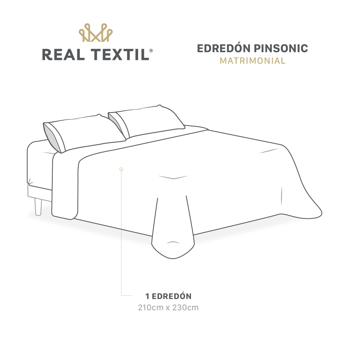 Foto 4 | Edredón Colcha Ligero Real Textil Ocre - 1 Pieza Matrimonial