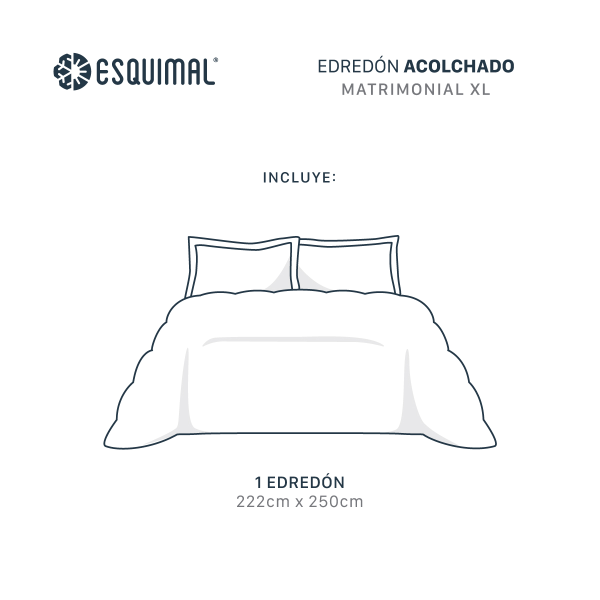 Foto 4 | Edredón Duvet Esquimal Azul Marino Matrimonial XL