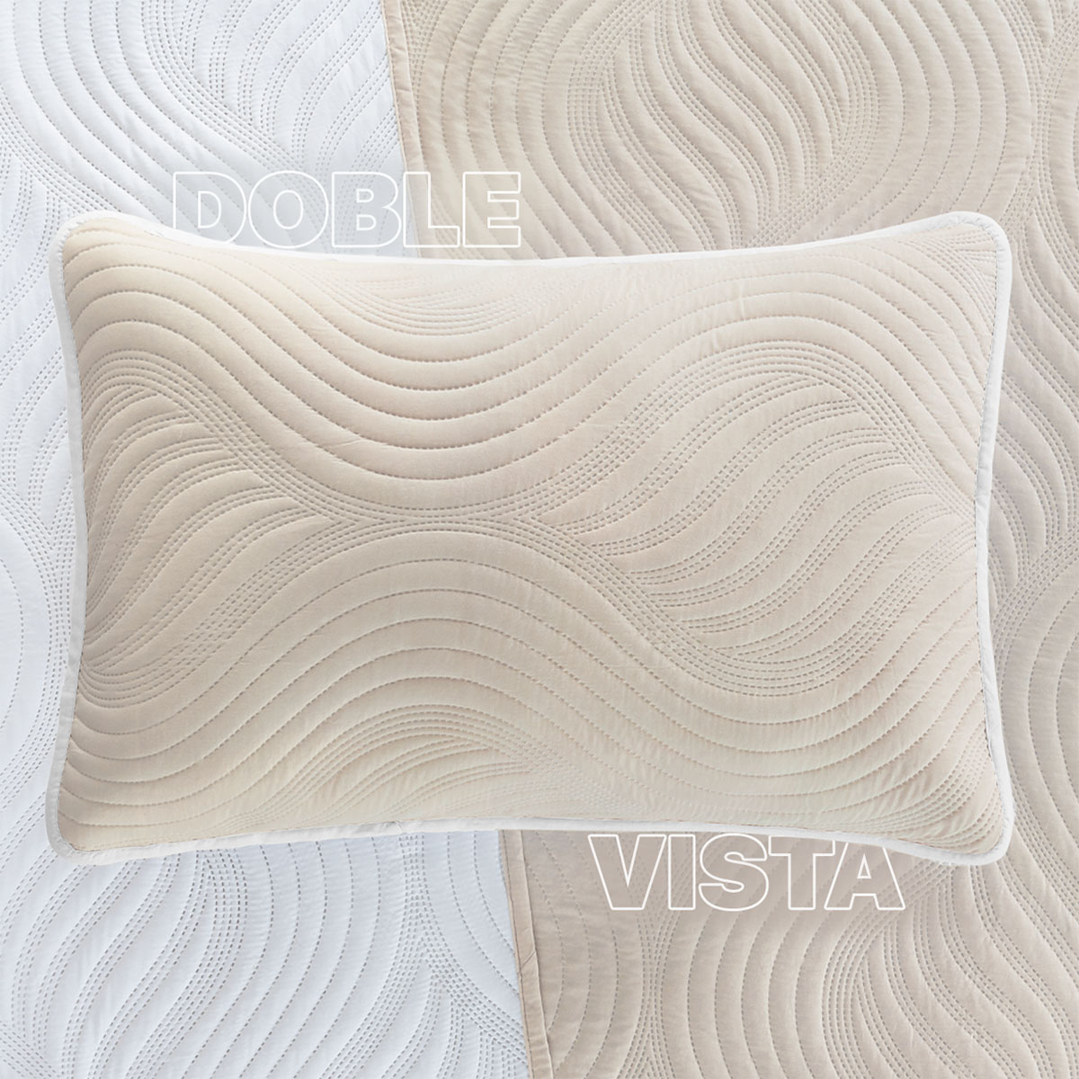 Foto 6 pulgar | Edredón Ligero Matrimonial con Fundas de Almohada Real Textil Pinsonic Doble Vista Blanco -Beige