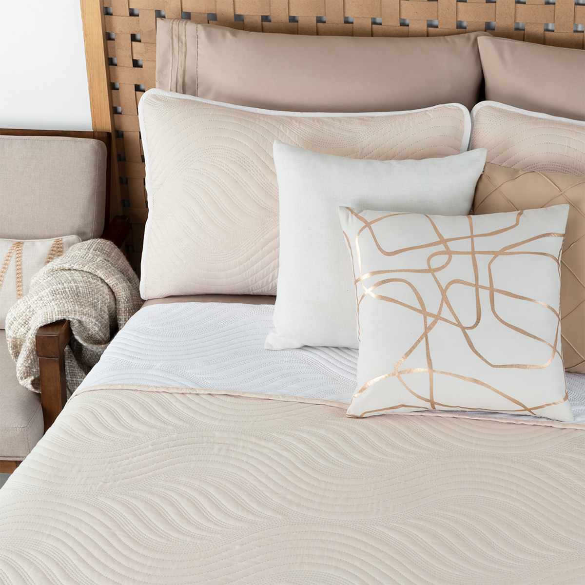 Foto 7 | Edredón Ligero Matrimonial con Fundas de Almohada Real Textil Pinsonic Doble Vista Blanco -Beige