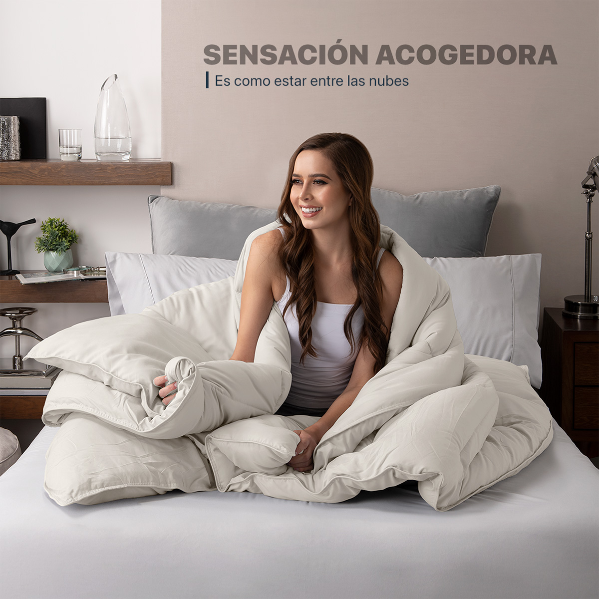 Foto 6 | Edredón Duvet Esquimal Khaki Queen Size