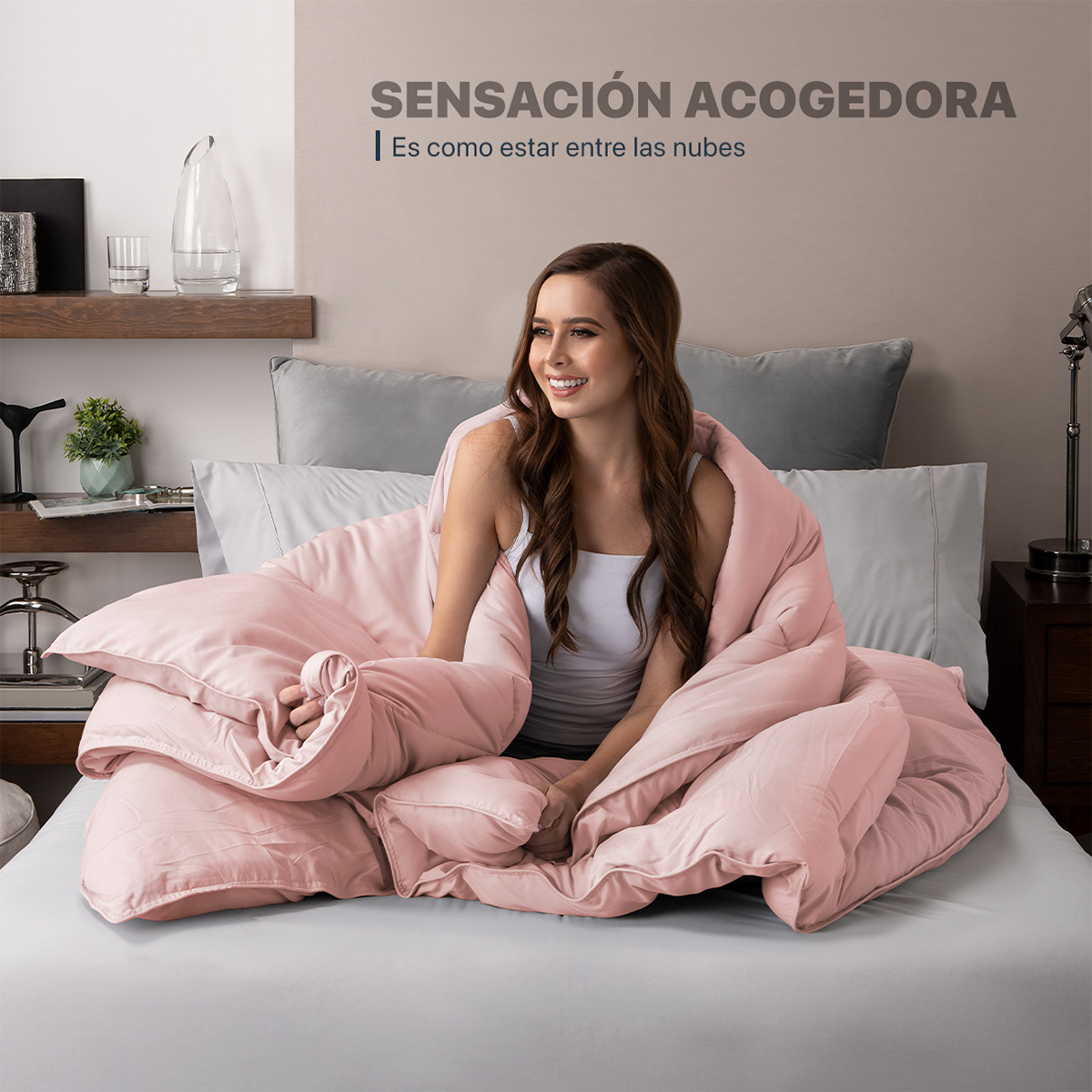 Foto 7 pulgar | Edredón Duvet Esquimal Rosa Matrimonial