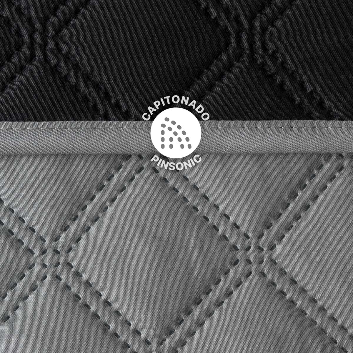 Foto 4 pulgar | Edredón Pinsonic Real Textil Doble Vista Negro - Gris Matrimonial