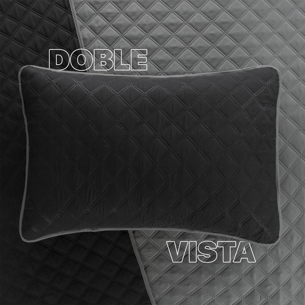 Foto 5 | Edredón Pinsonic Real Textil Doble Vista Negro - Gris Matrimonial