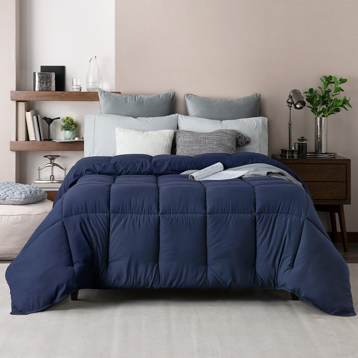 Edredón Duvet Esquimal Azul Marino Queen Size
