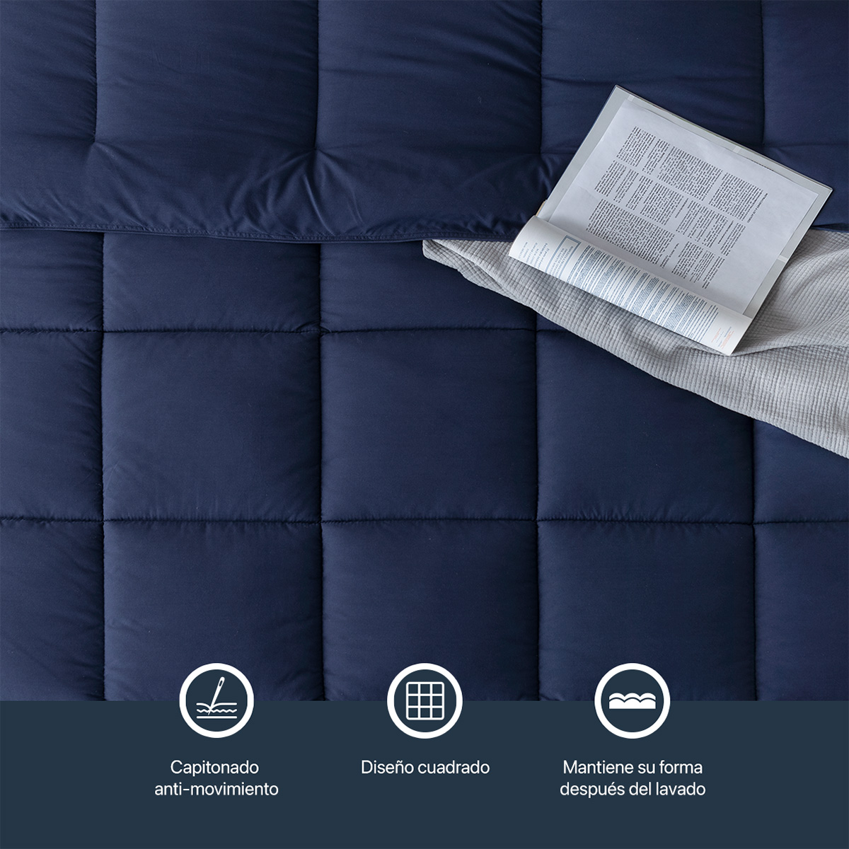 Foto 5 | Edredón Duvet Esquimal Azul Marino Queen Size