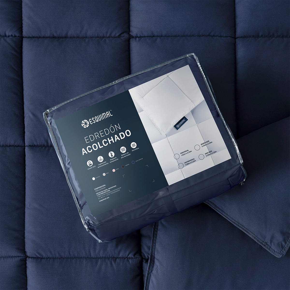 Foto 7 | Edredón Duvet Esquimal Azul Marino Queen Size
