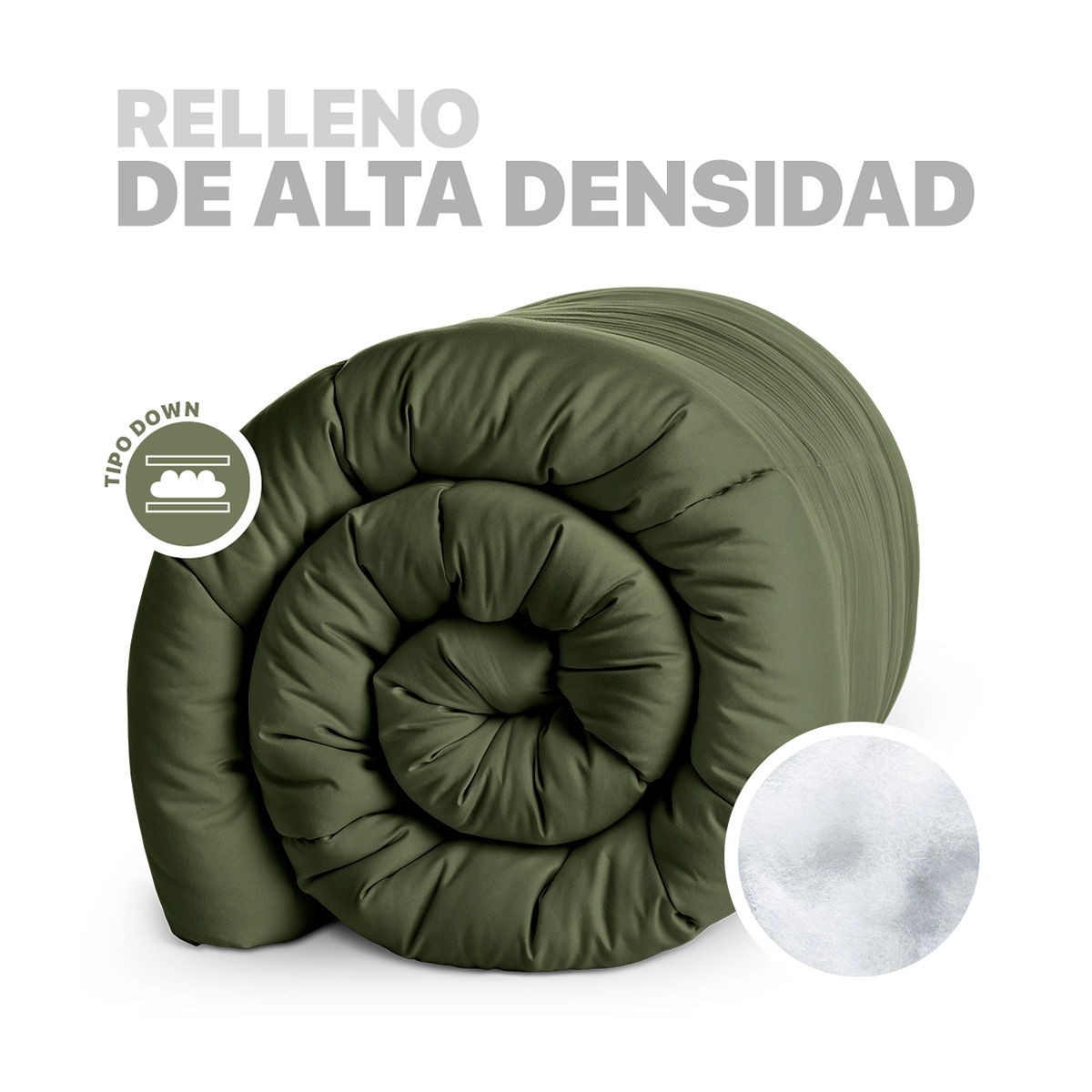 Foto 3 pulgar | Edredón Duvet Esquimal Verde Matrimonial