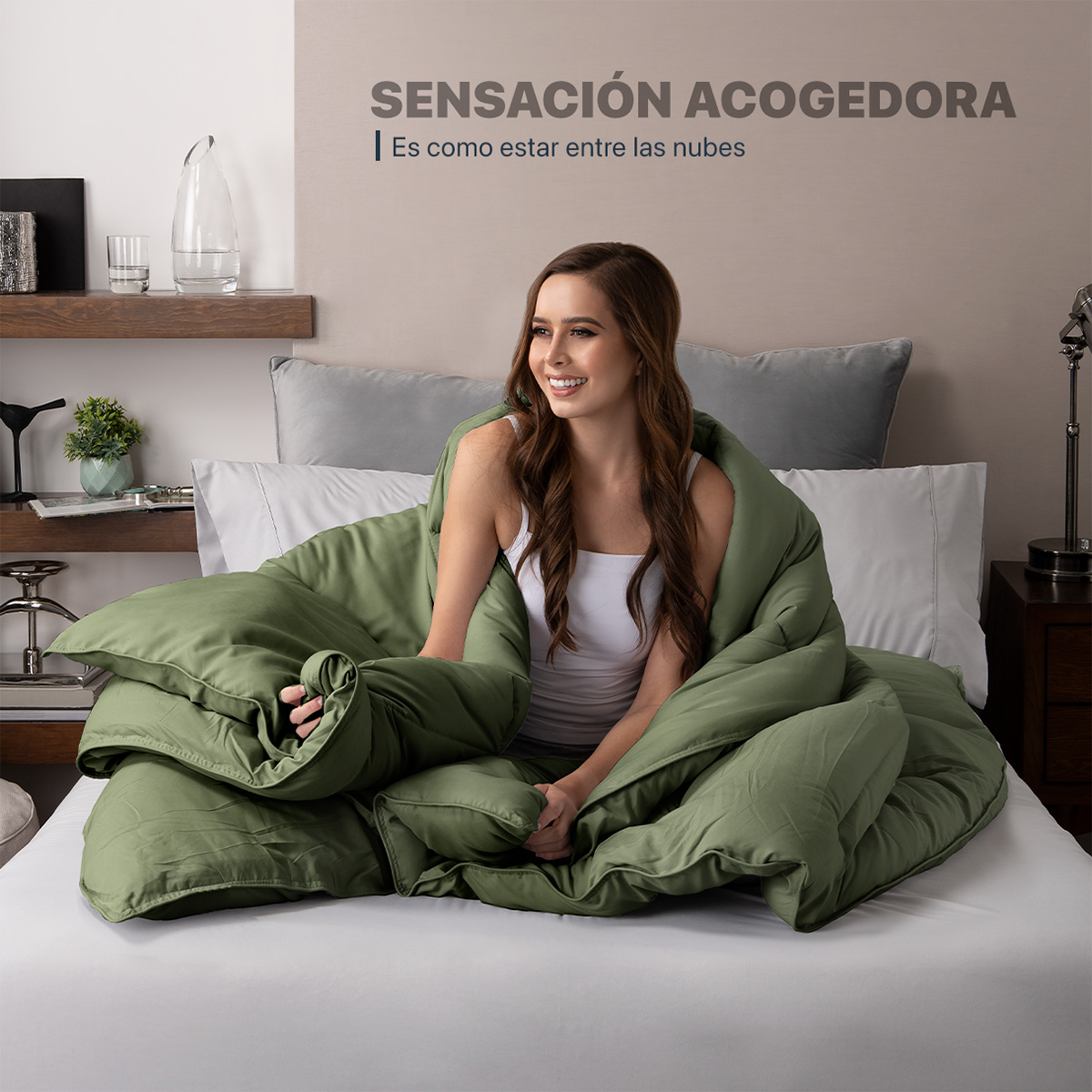 Foto 6 | Edredón Duvet Esquimal Verde Matrimonial