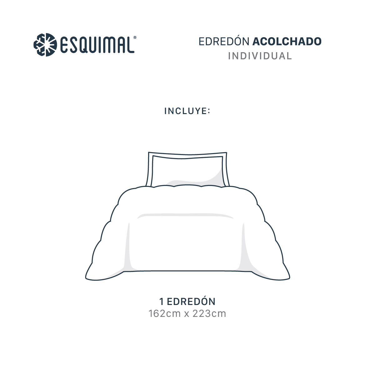 Foto 5 pulgar | Edredón Duvet Esquimal Blanco Individual