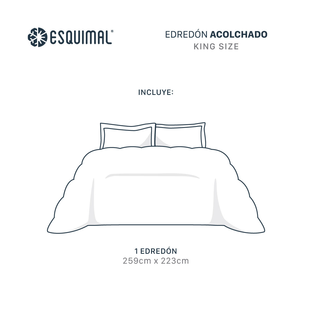 Foto 5 pulgar | Edredón Duvet Esquimal Gris King Size