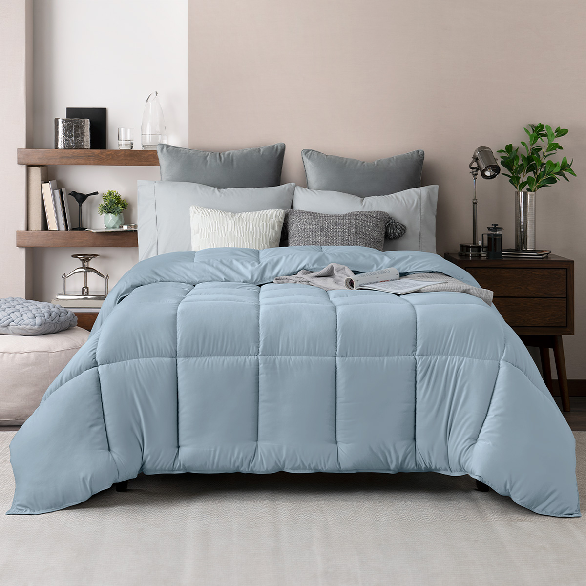 Foto 2 pulgar | Edredón Duvet Esquimal Azul Queen Size