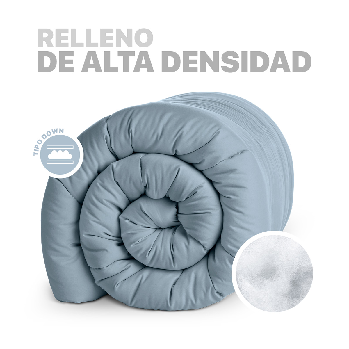 Foto 3 pulgar | Edredón Duvet Esquimal Azul Queen Size
