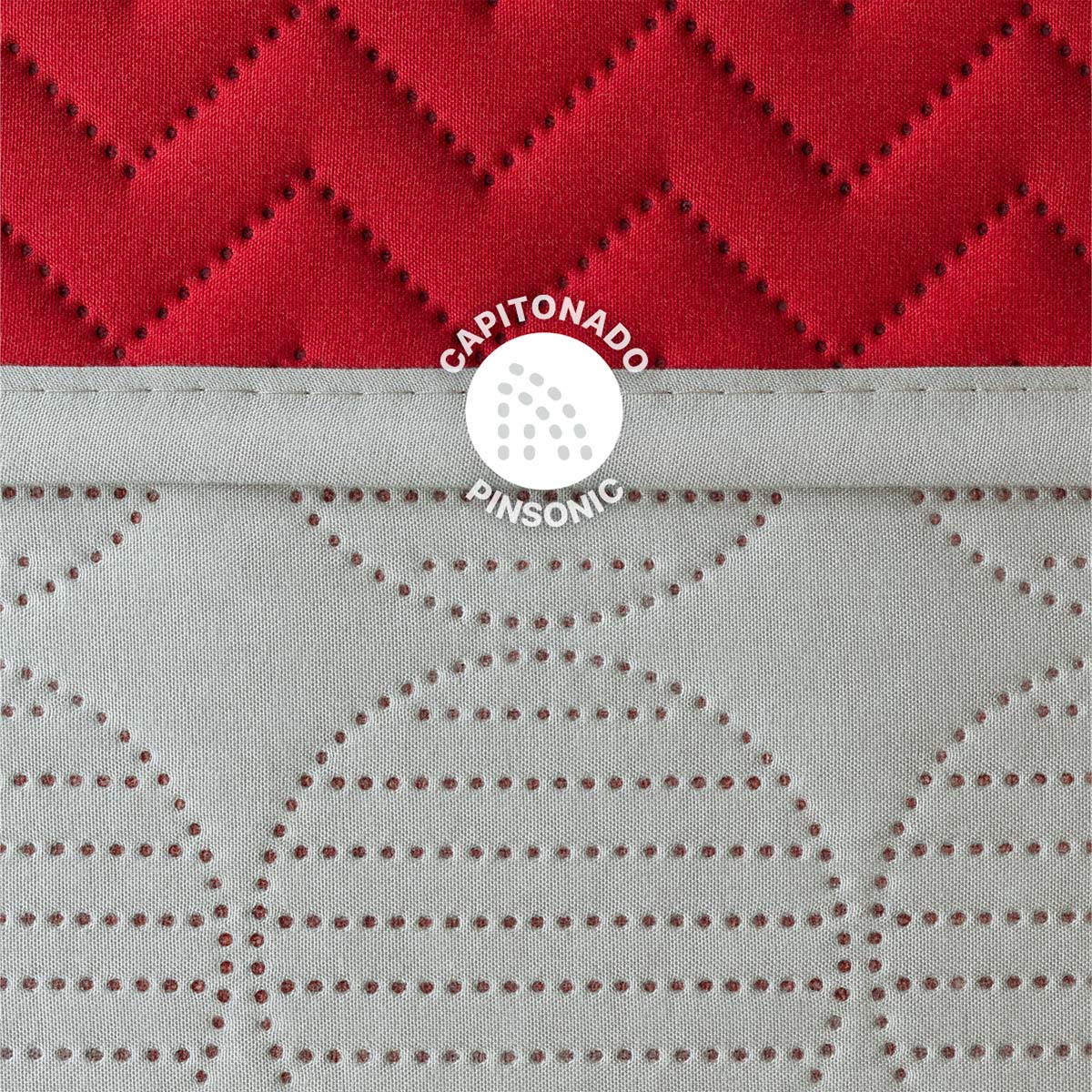 Foto 4 pulgar | Edredón Pinsonic Real Textil Doble Vista Rojo - Gris Matrimonial