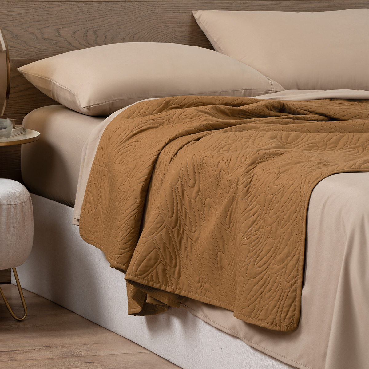 Foto 7 | Edredón Colcha Ligero Real Textil Ocre - 1 Pieza Individual