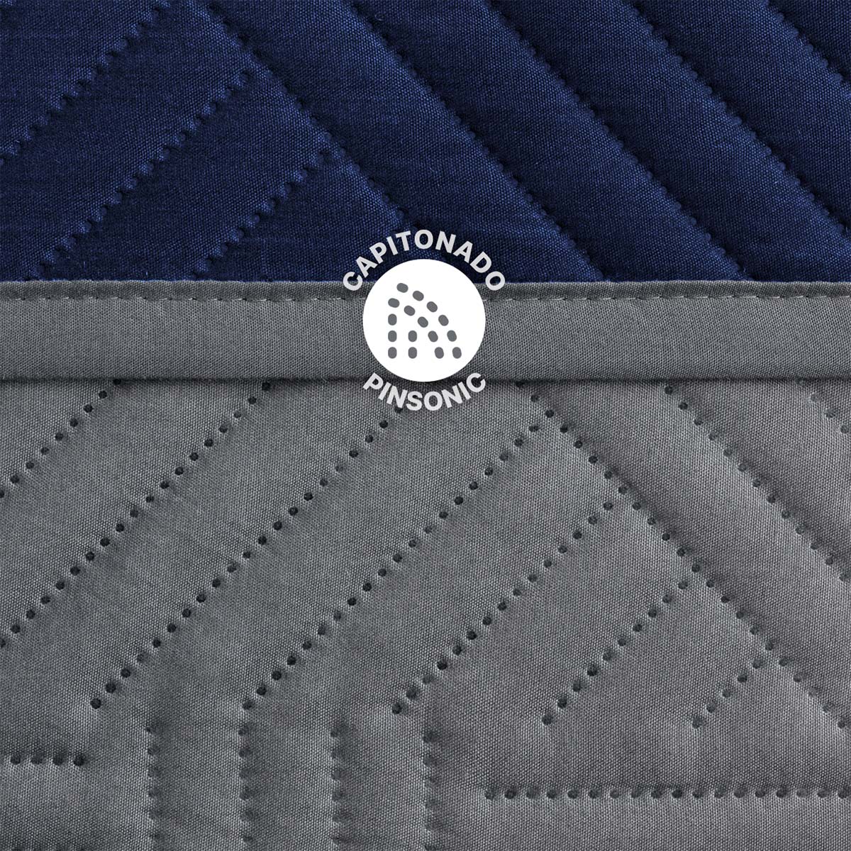 Foto 4 pulgar | Edredón Pinsonic Real Textil Doble Vista Azul Marino - Gris Oscuro Queen Size