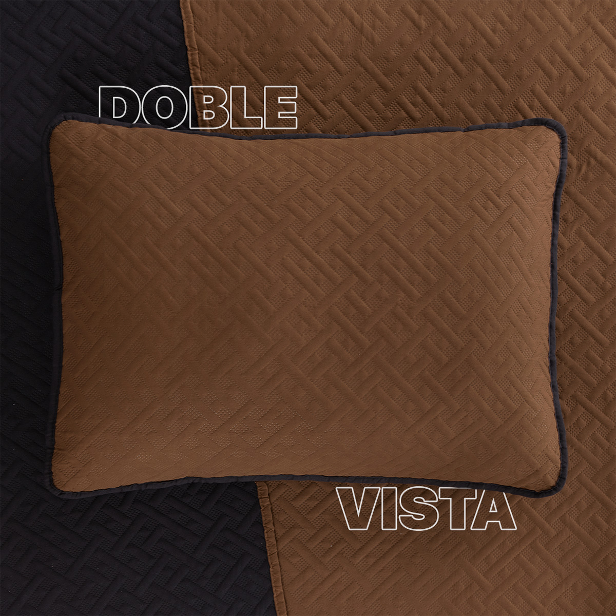 Foto 6 pulgar | Edredón Ligero King Size con Fundas de Almohada Real Textil Pinsonic Doble Vista Negro - Ocre