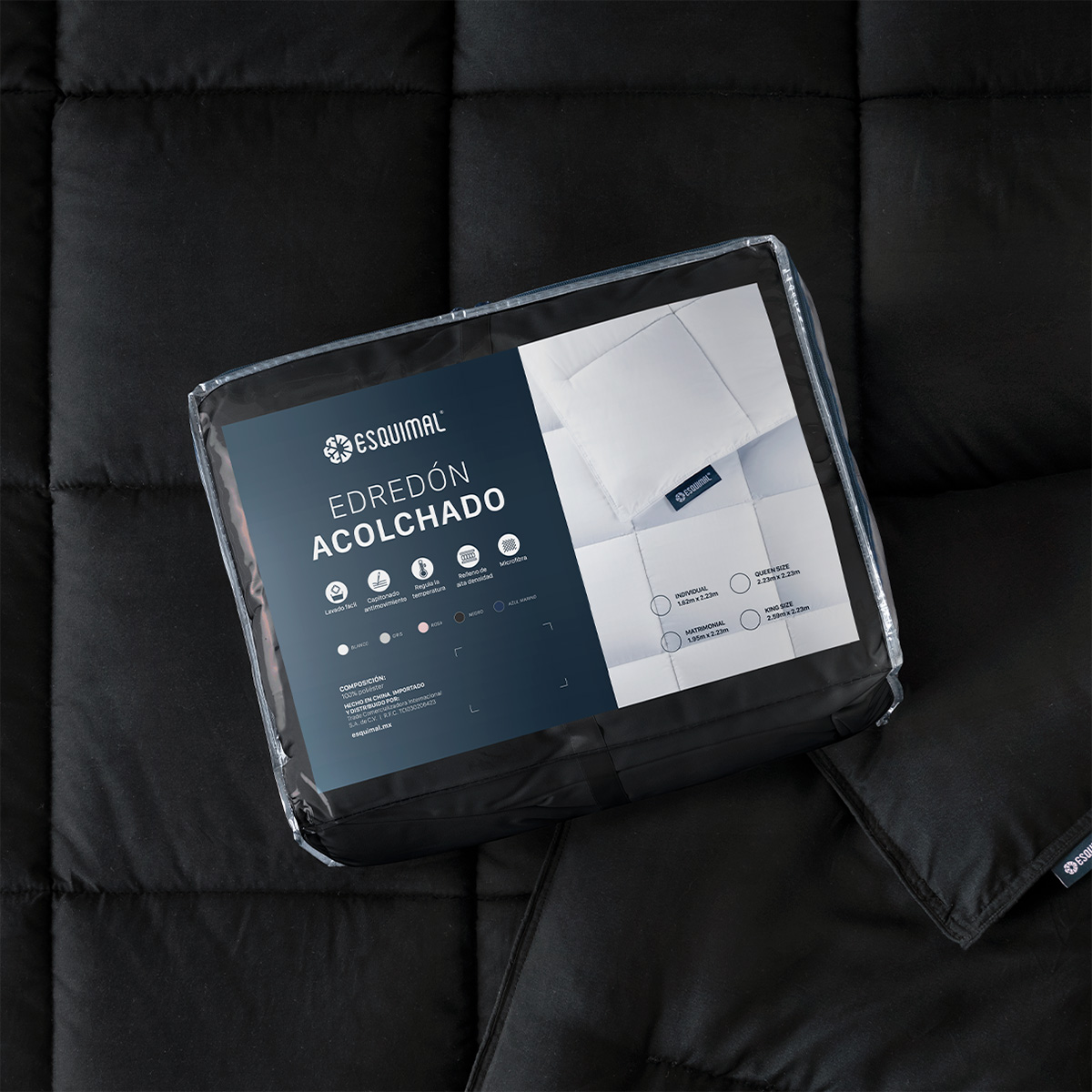 Foto 7 | Edredón Duvet Esquimal Negro Matrimonial XL