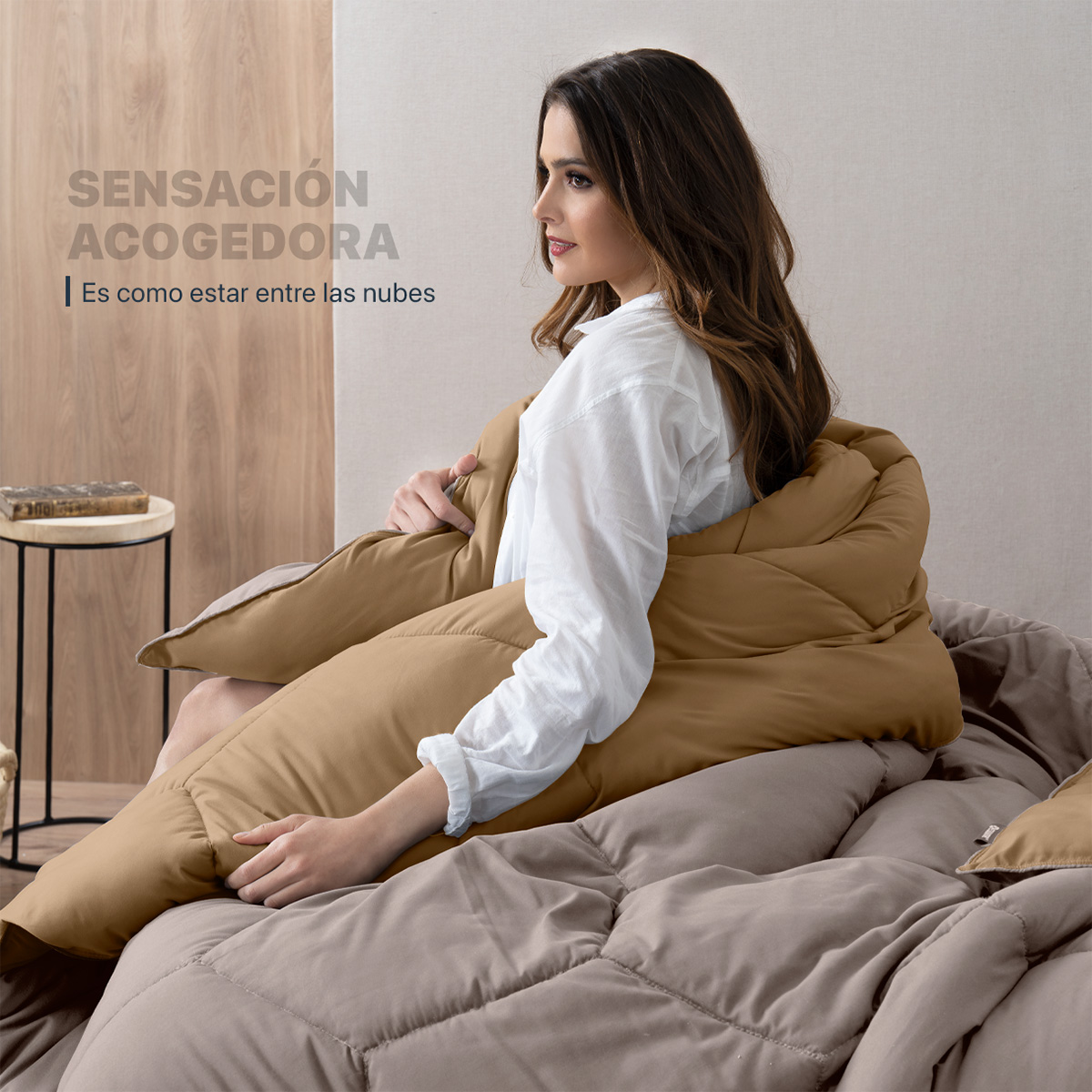 Foto 7 pulgar | Edredón Duvet Relleno Tipo Down Esquimal Doble Vista Café - Canela King Size Xl