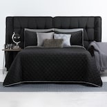 Edredón Ligero King Size con Fundas de Almohada Real Textil Pinsonic Doble Vista Negro - Gris