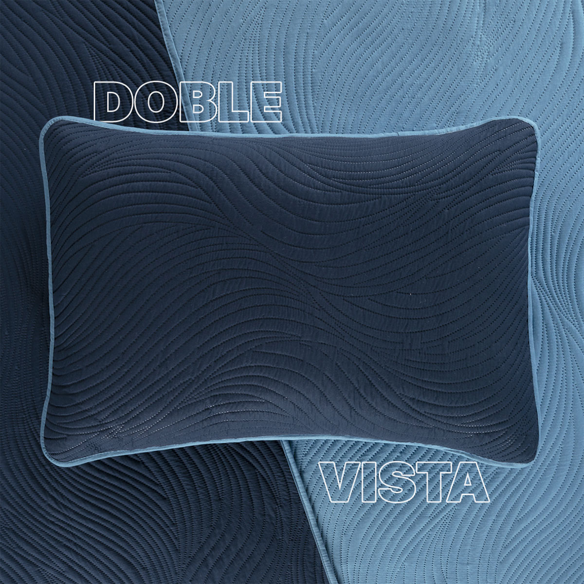 Foto 6 pulgar | Edredón Ligero Matrimonial con Fundas de Almohada Real Textil Pinsonic Doble Vista Azul Marino - Gris Oscuro