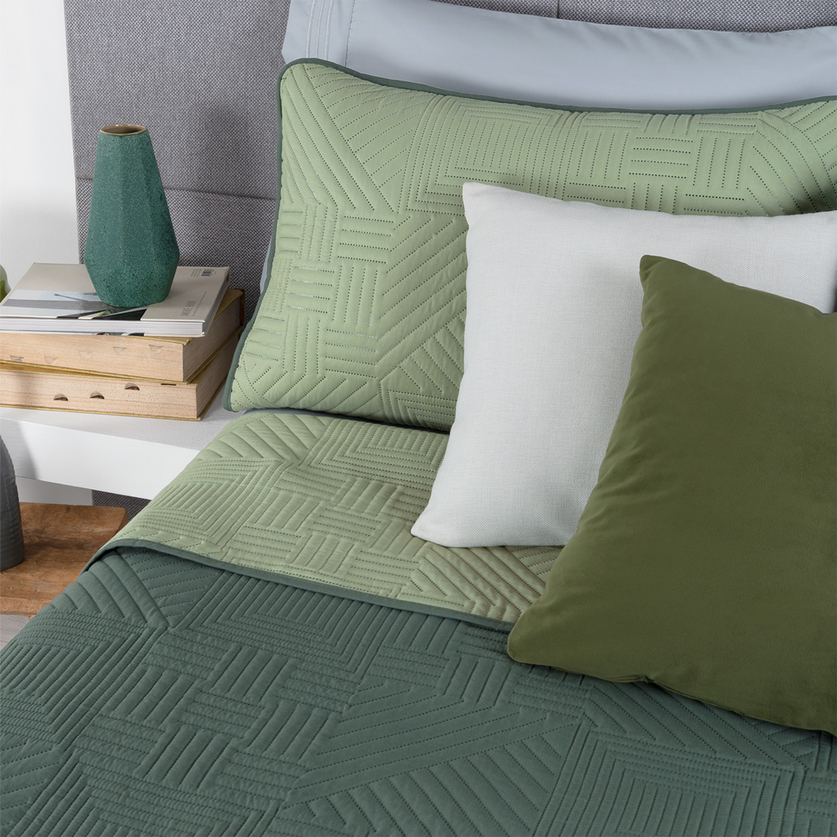 Foto 7 | Edredón Ligero King Size con Fundas de Almohada Real Textil Pinsonic Doble Vista Verde - Verde Oscuro