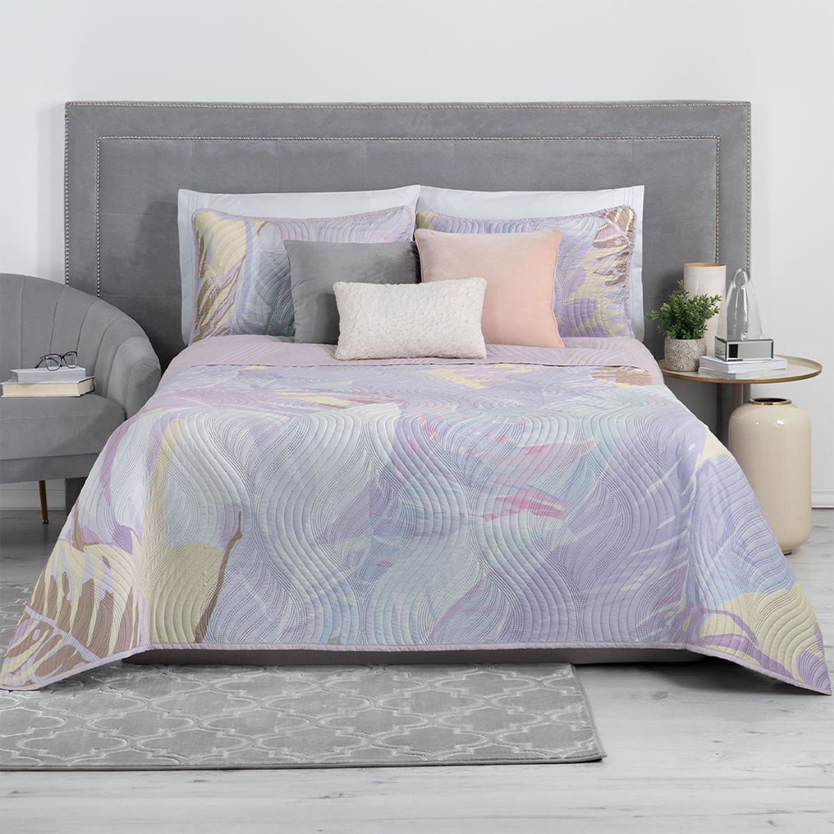 Edredón Pinsonic Real Textil Doble Vista Púrpura Brianna Matrimonial $669