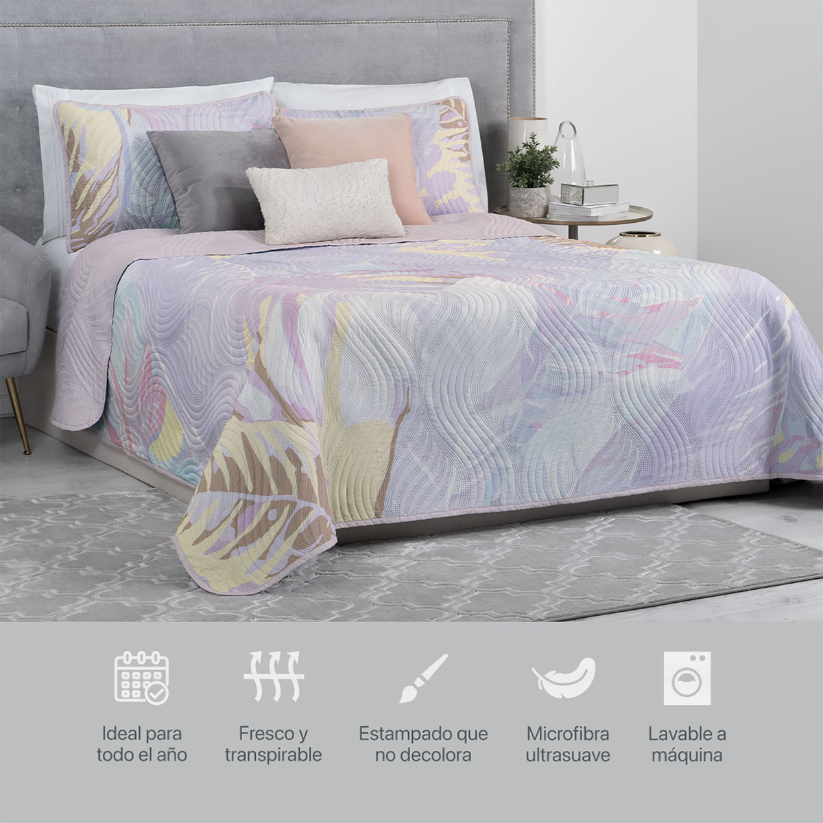 Foto 6 | Edredón Ligero Matrimonial con Fundas de Almohada Real Textil Pinsonic Doble Vista Brianna