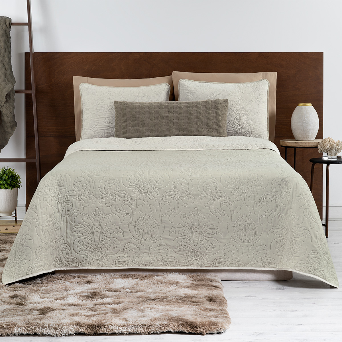 Foto 1 | Edredón Ligero Queen Size con Fundas de Almohada Real Textil Pinsonic Doble Vista Khaki - Beige