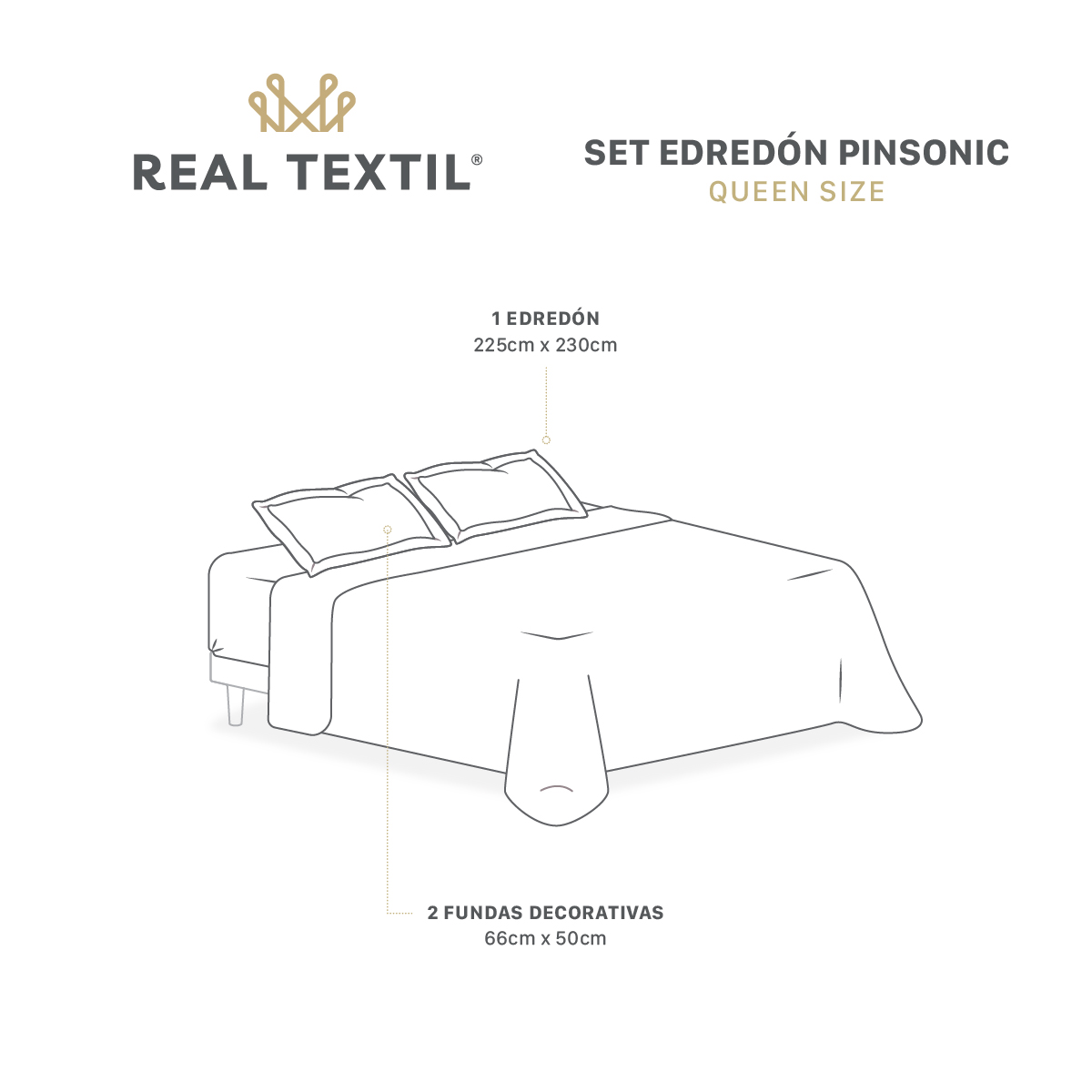 Foto 4 | Edredón Ligero Queen Size con Fundas de Almohada Real Textil Pinsonic Doble Vista Rojo - Gris