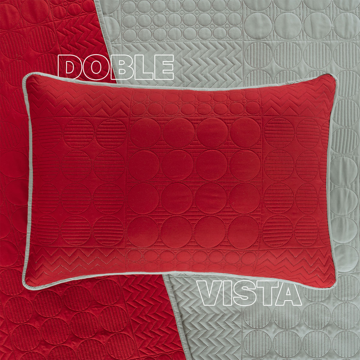 Foto 6 pulgar | Edredón Ligero Queen Size con Fundas de Almohada Real Textil Pinsonic Doble Vista Rojo - Gris